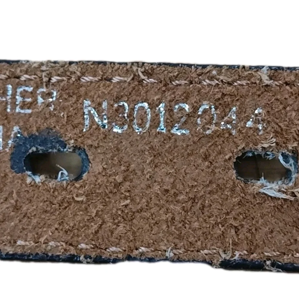 Vtg Nocona 3012044 Western Cut Away Brown Leather Studded Belt Adult Sz 36-40